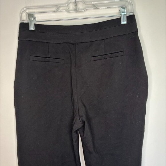 T TAHARI Pullon Ankle Pant Womens M Black Flat Front Ponte Stretch - Picture 3 of 6